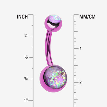 Detail View 1 of Colorline Opal Sparkle Shower Belly Button Ring-Purple